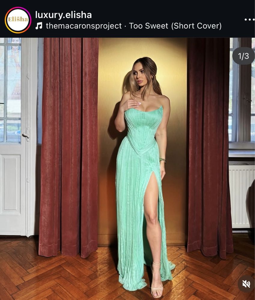 Rochie matase naturala marimea xs-s, Atelier Elisha / rochie de nasa