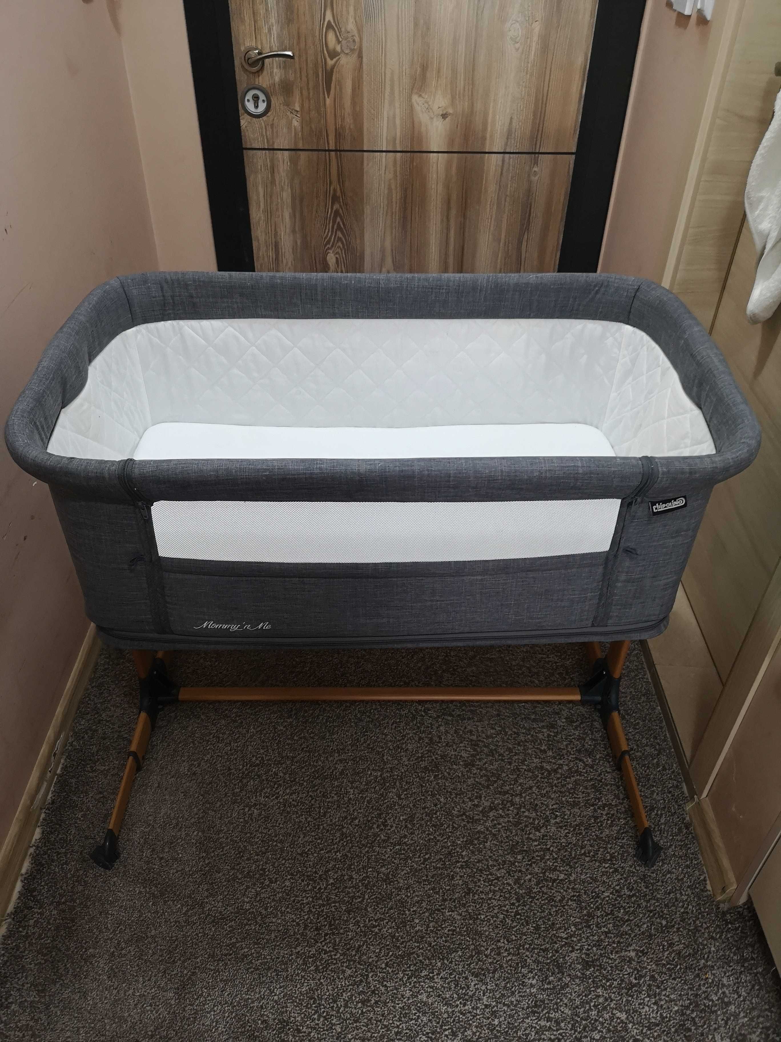 Детска кошара за спане и игра Chipolino Мама и Аз 2 в 1 (графит)