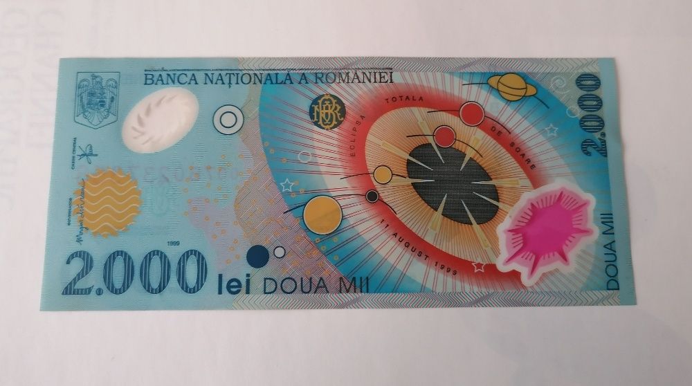 Bancnota 2000 lei "eclipsa" , aspect si stare perfecta (noua)