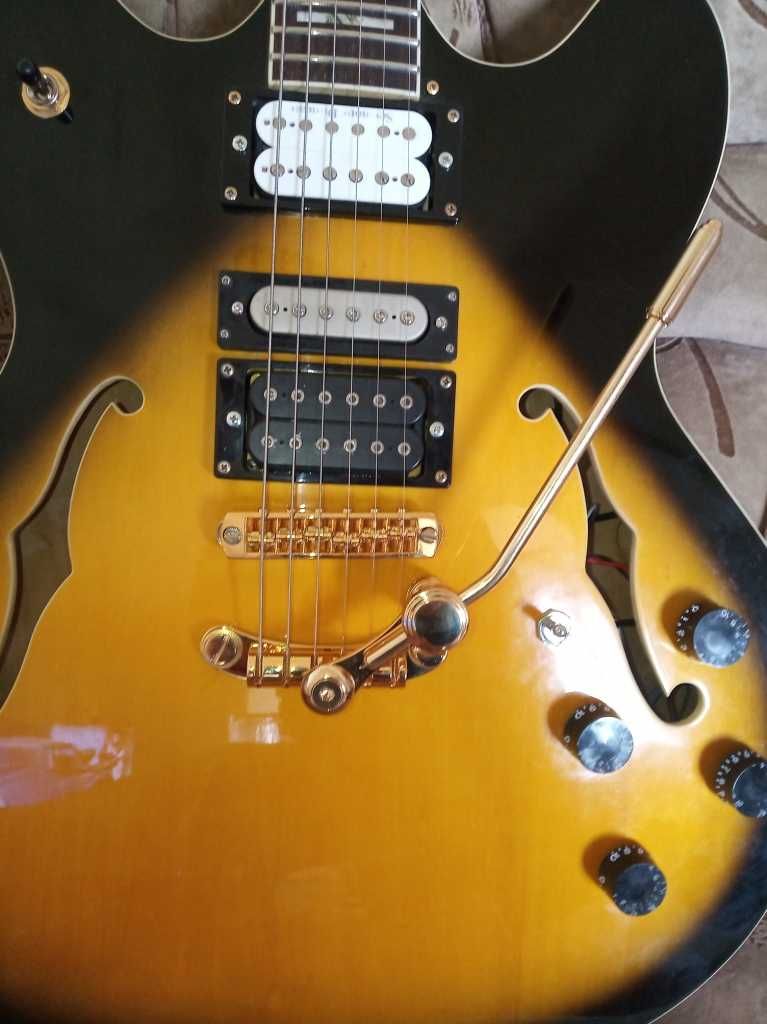 Aston Sedona 335-Semi-Hollow Electric Guitar, китара Астон
