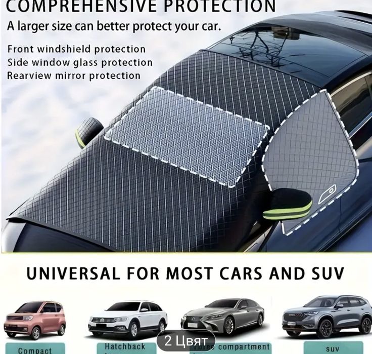Магнитно покривало за сняг и лед за предно стъкло на автомобил