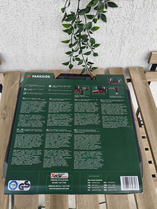 Bormașină cu percuție parkside pe acumulator 20v