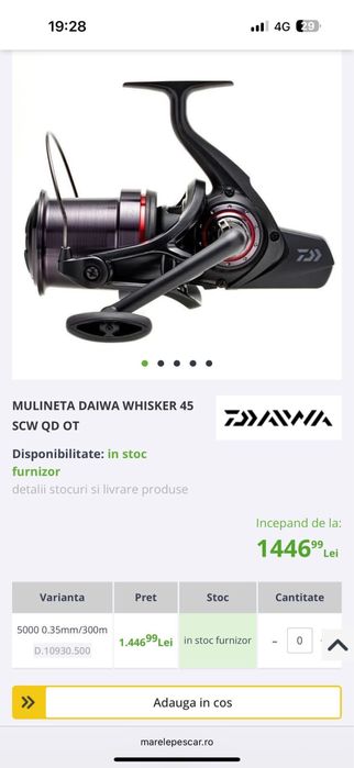 Vand mulineta DAIWA WHISKER 45 SCW QD OT