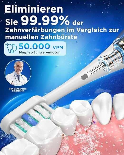 Електрическа звукова четка за зъби Sonic Y05 8 глави и 5 режима черна