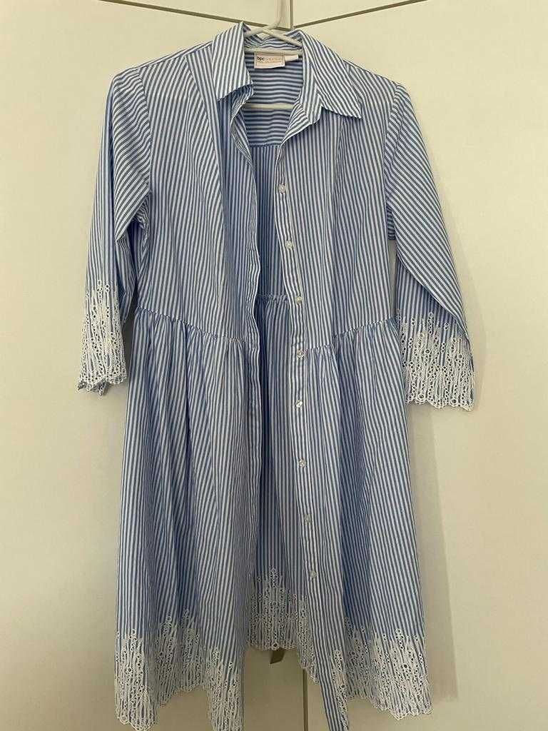 Rochie-cămaşă, broderie perforată