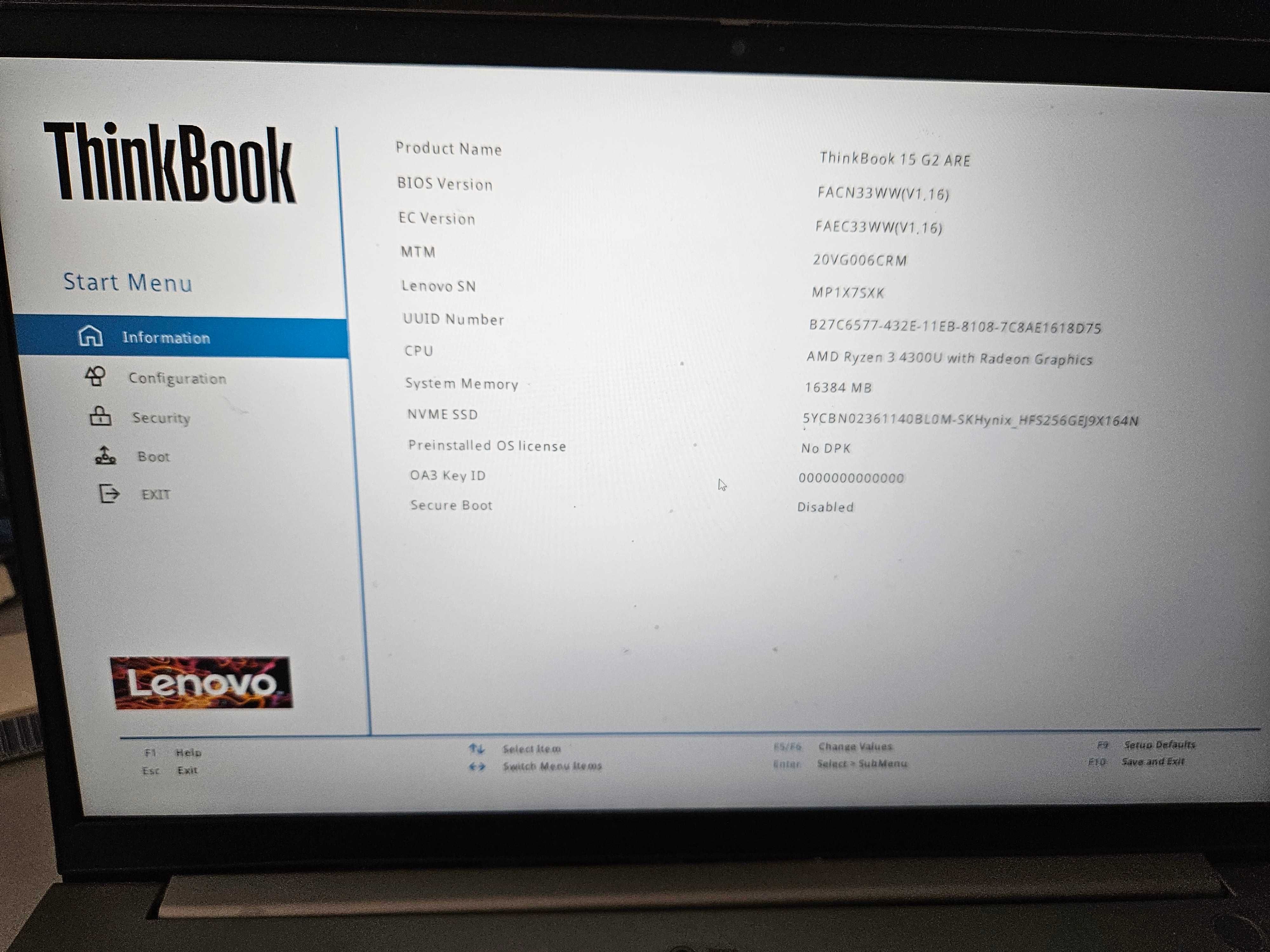 De dezmembrat Thinkbook 15 ARE Ryzen 3 4300U 8GB baterie tastatura pb