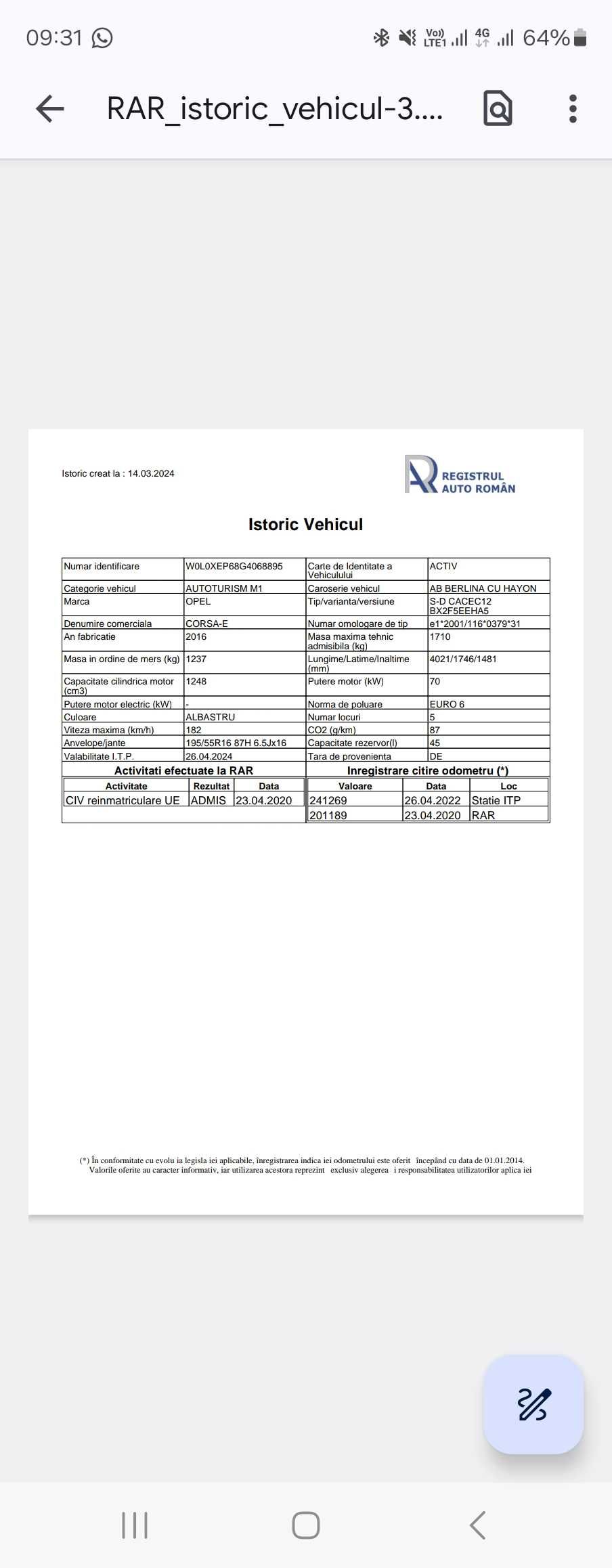 Opel Corsa E Motorizare 1.3 Diesel  95 Cp , navigație,  manual