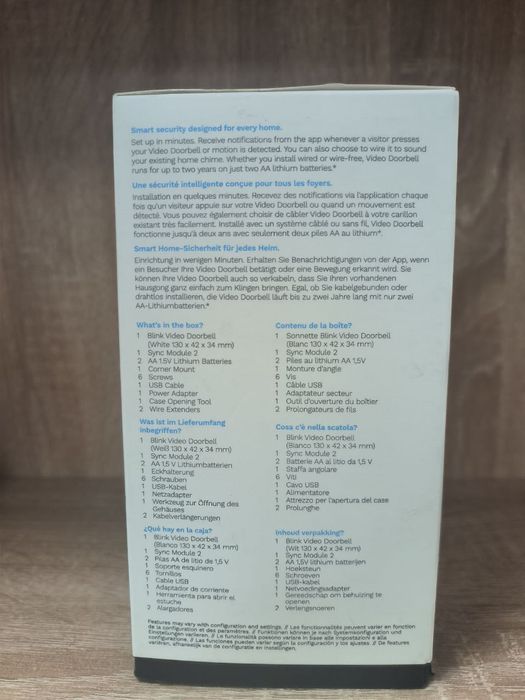 Blink Video Doorbell cu Sync Module 2, Cod 95352