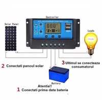 Regulator controler solar PWM 30A,12V24V, 2 X USB Și LCD