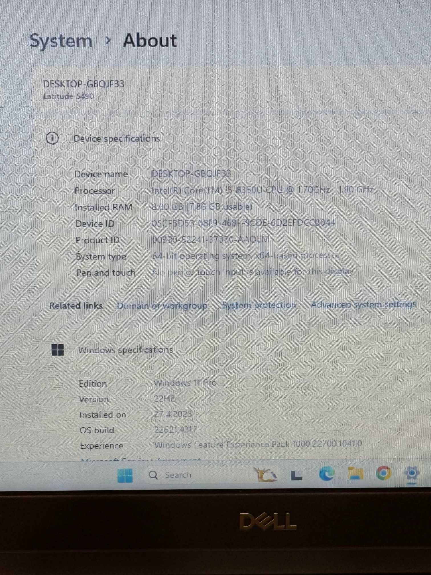Dell Latitude 5490 отличен I5/8RAM/256SSD