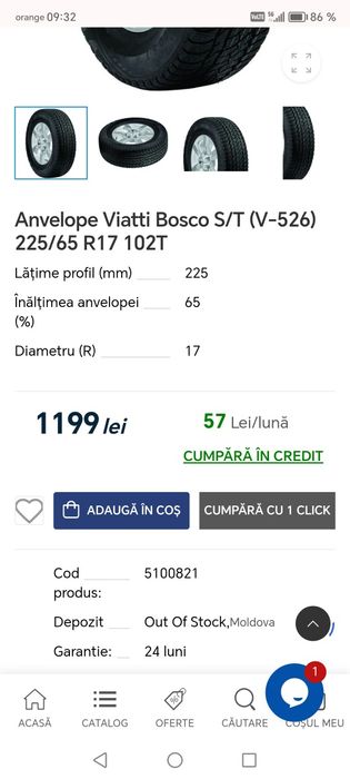 4 Anvelope de iarnă 225 65 R17