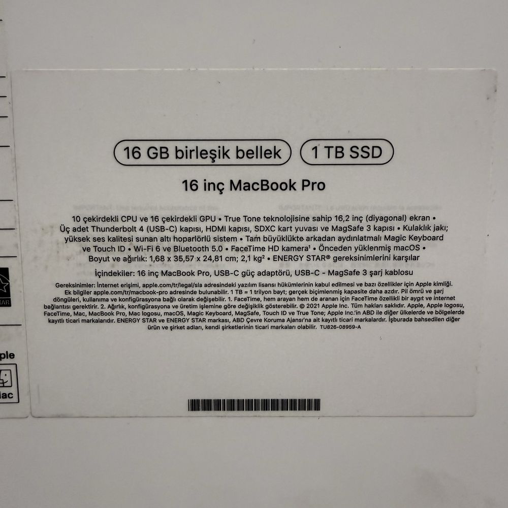 Macbook Pro 16" M1 Pro 16/1Tb Space Grey