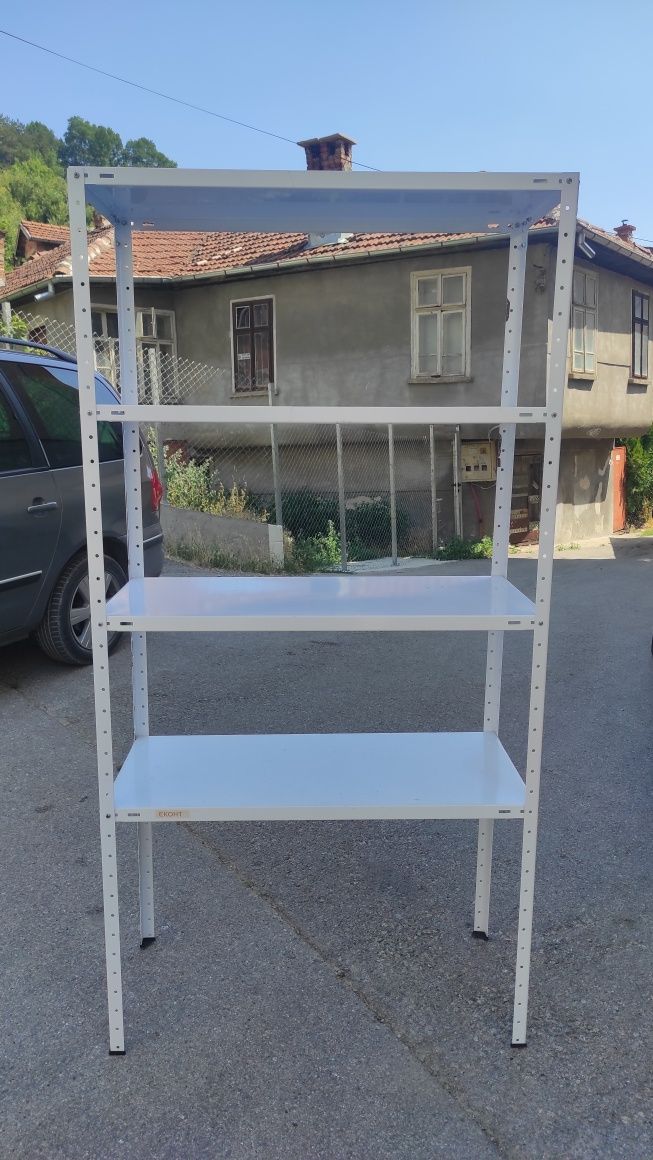 Стелажи 90х40х180 см, 4 рафта, бял цвят