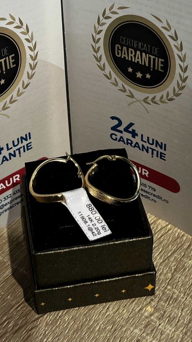 (AG42) Cercei Aur 14K 2.20g (B.11908.1) GARANTIE 24 LUNI