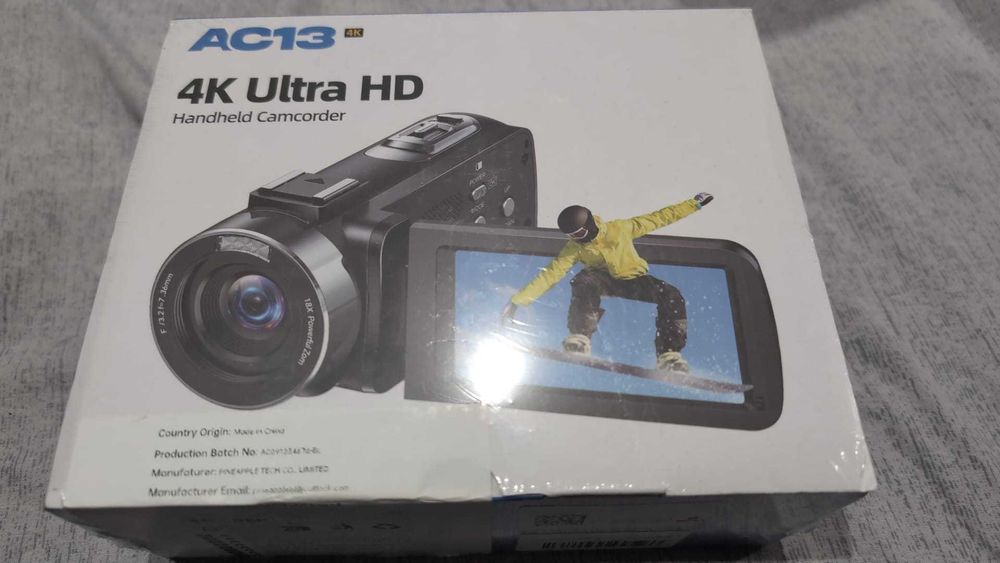 Cameră video AC13 4K, 42MP, cameră  vlogging YouTube, zoom digital 18X