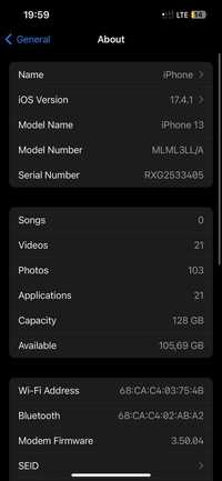 Iphone 13 Midnight 128 gb (LLA)