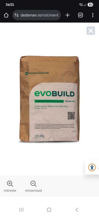 Urgent!! Ciment zidarie si tencuiala Z100 EvoBuild 20 kg