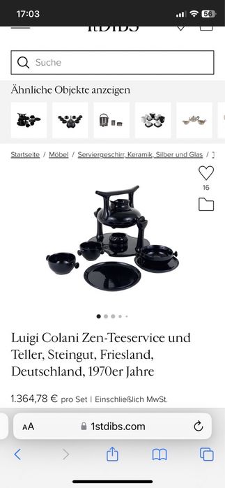 Luigi Colani керамичен чайник Zen / 80-те