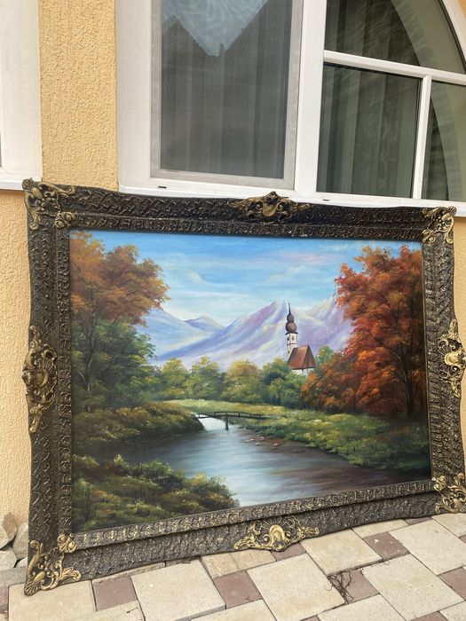 Vand tablou peisaj toamna cu rau