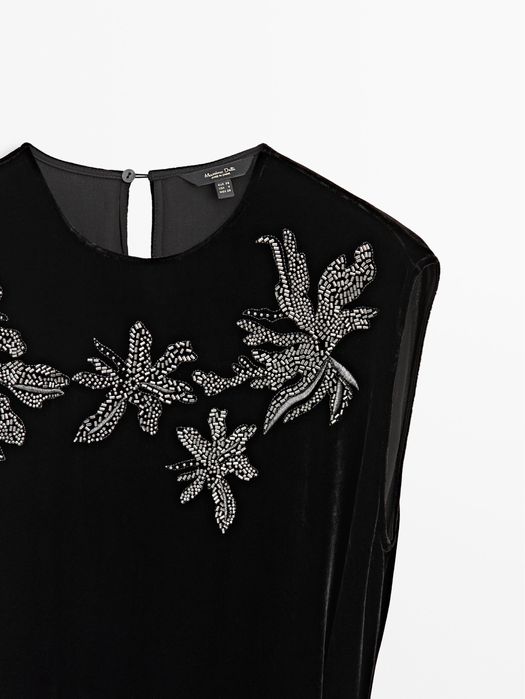 Rochie Massimo Dutti din catifea neagra