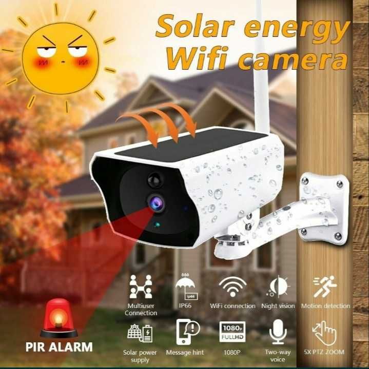 -49% Соларна безжична WIFI Камера FULL HD външен монтаж IP65 solar