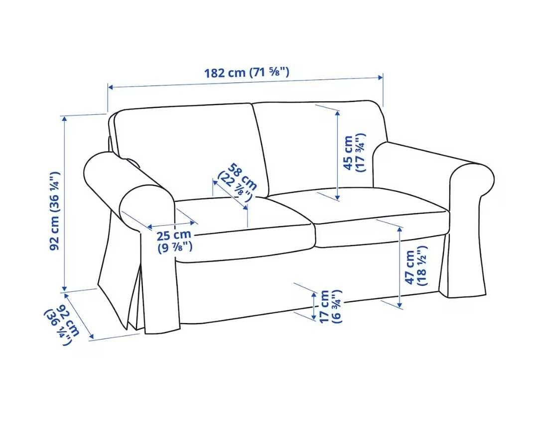 Двоен разтегателен диван на Икея/Ektorp