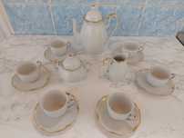 Set porțelan vintage Arpo Curtea de Argeș – 15 piese, cu margini aurii