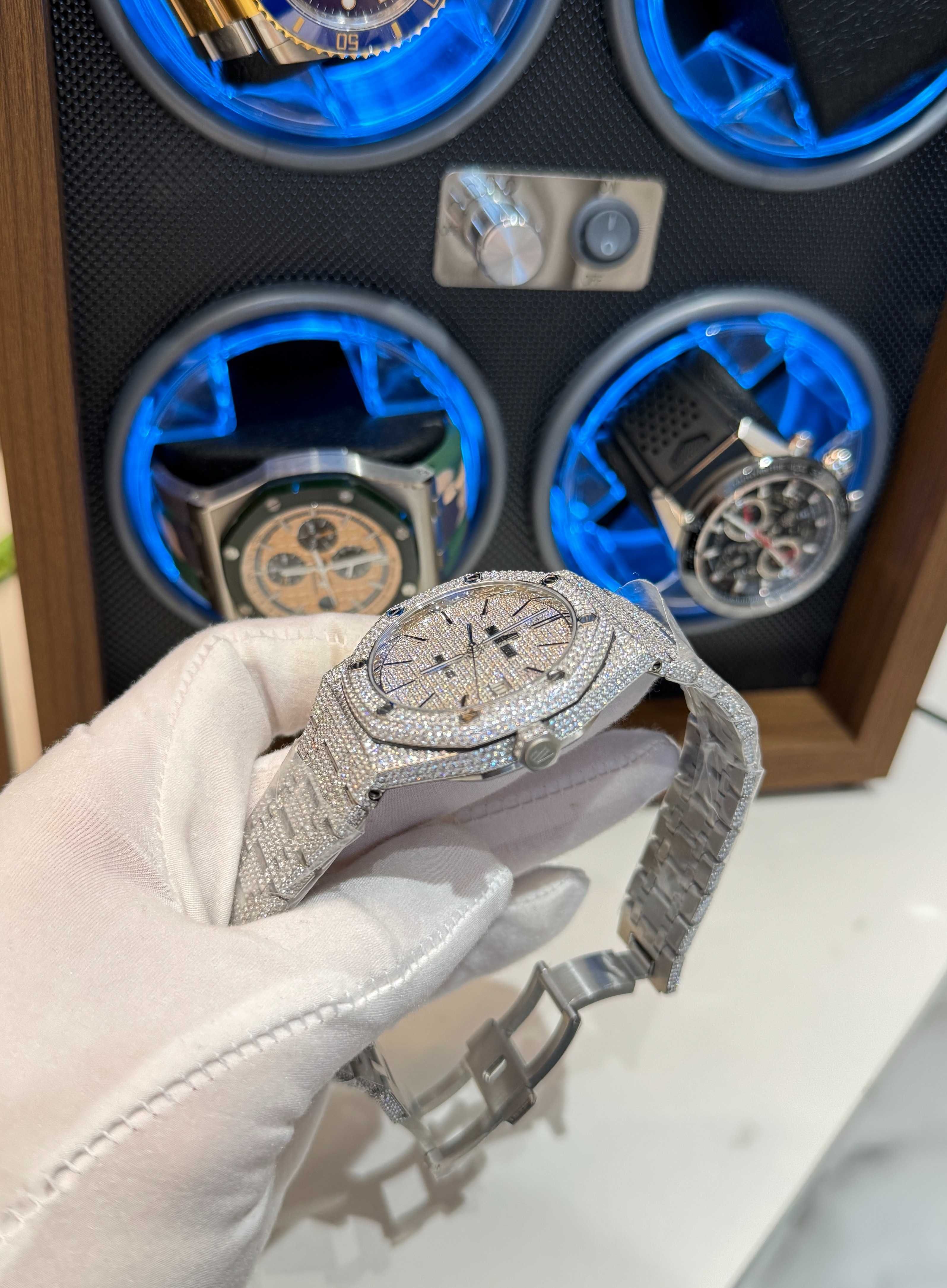 Audemars Piguet Royal Oak пълен диамант сребро