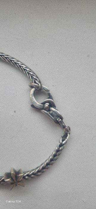 Bratara Trollbeads  argint cu 4 charmuri