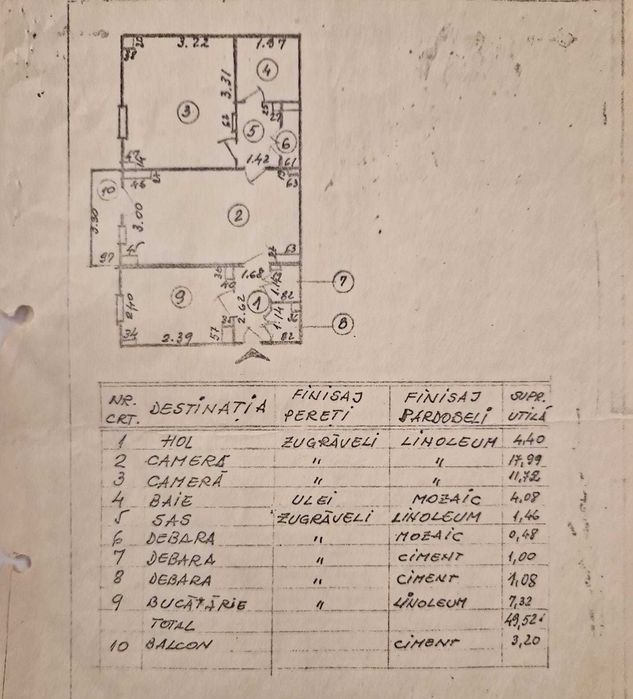 Apartament cu 2 camere semidecomandat în zona Sebastian