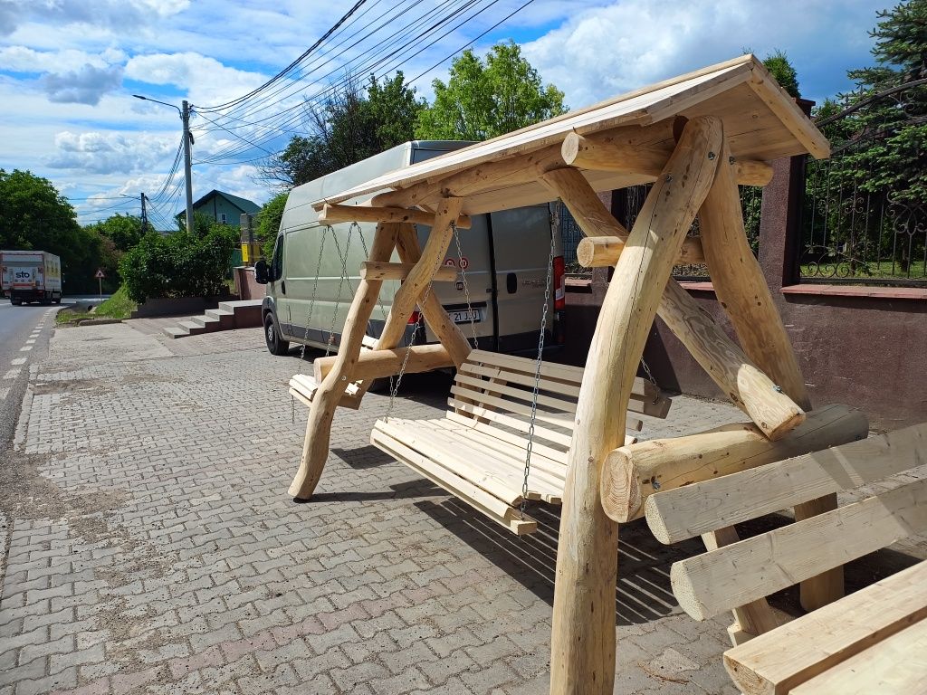 Mobilier rustic de gradina foișoare terase balansoare mese cu bănci