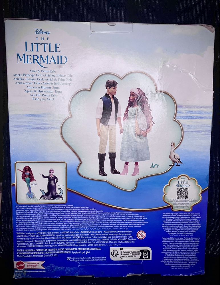 Disney Little Mermaid Ariel & Prince Eric Mattel Pack Papusi