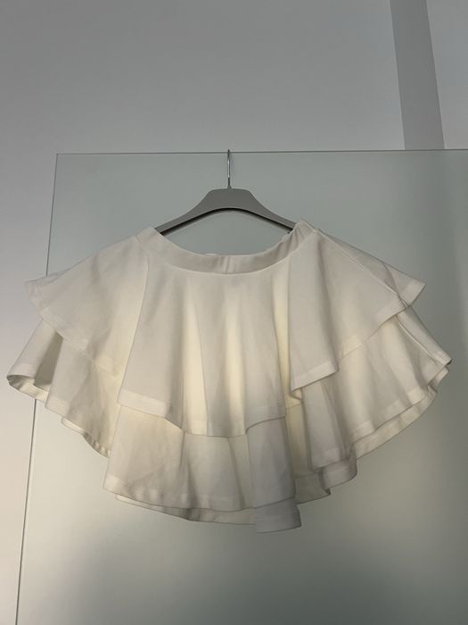 Fusta alba cu volane XS