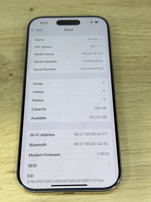 iPhone 16 Pro 128GB 100% бат