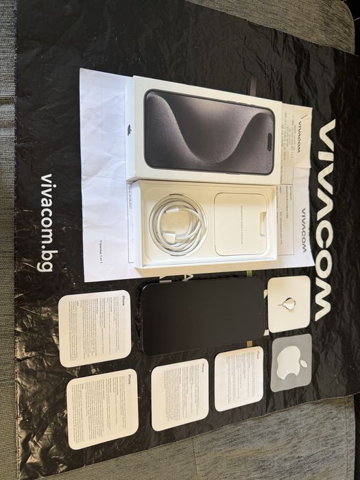***КАТО НОВ 256GB iPhone 15 Pro Max Vivacom гаранция до 25г  Titanium