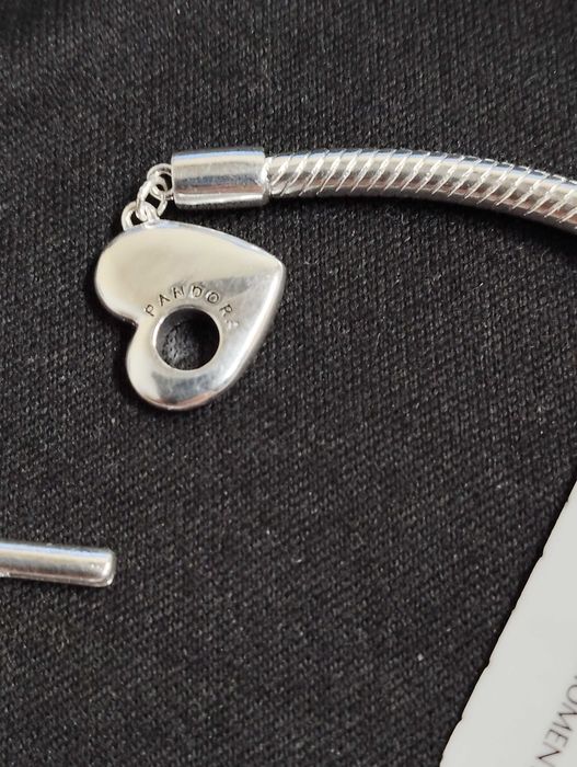 Brățară tip lanț clasic cu bară în T și inimă Pandora Moments