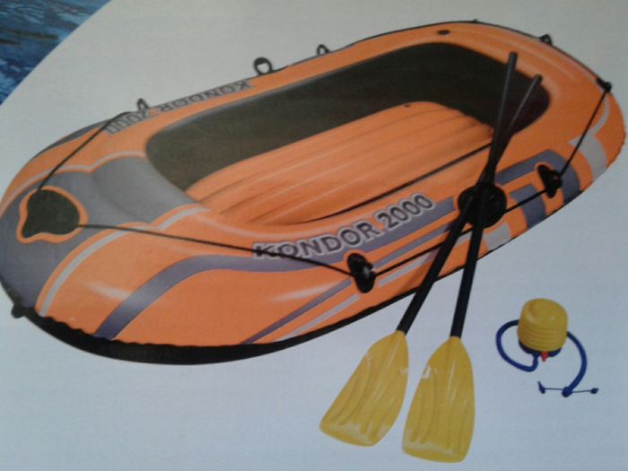 Barca Kondor + vasle + pompa, sarcina 120kg,188x98x30cm, noua