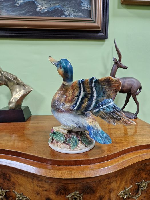 Уникална голяма антикварна италианска порцеланова фигура статуетка