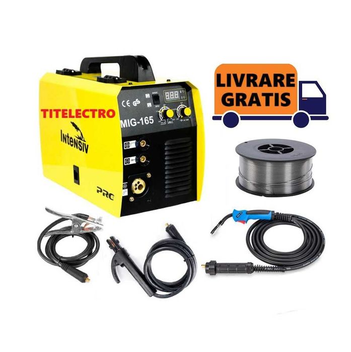 Aparat sudura fara gaz argon MIG 165 Intensiv + sarma flux 0.8mm 1kg