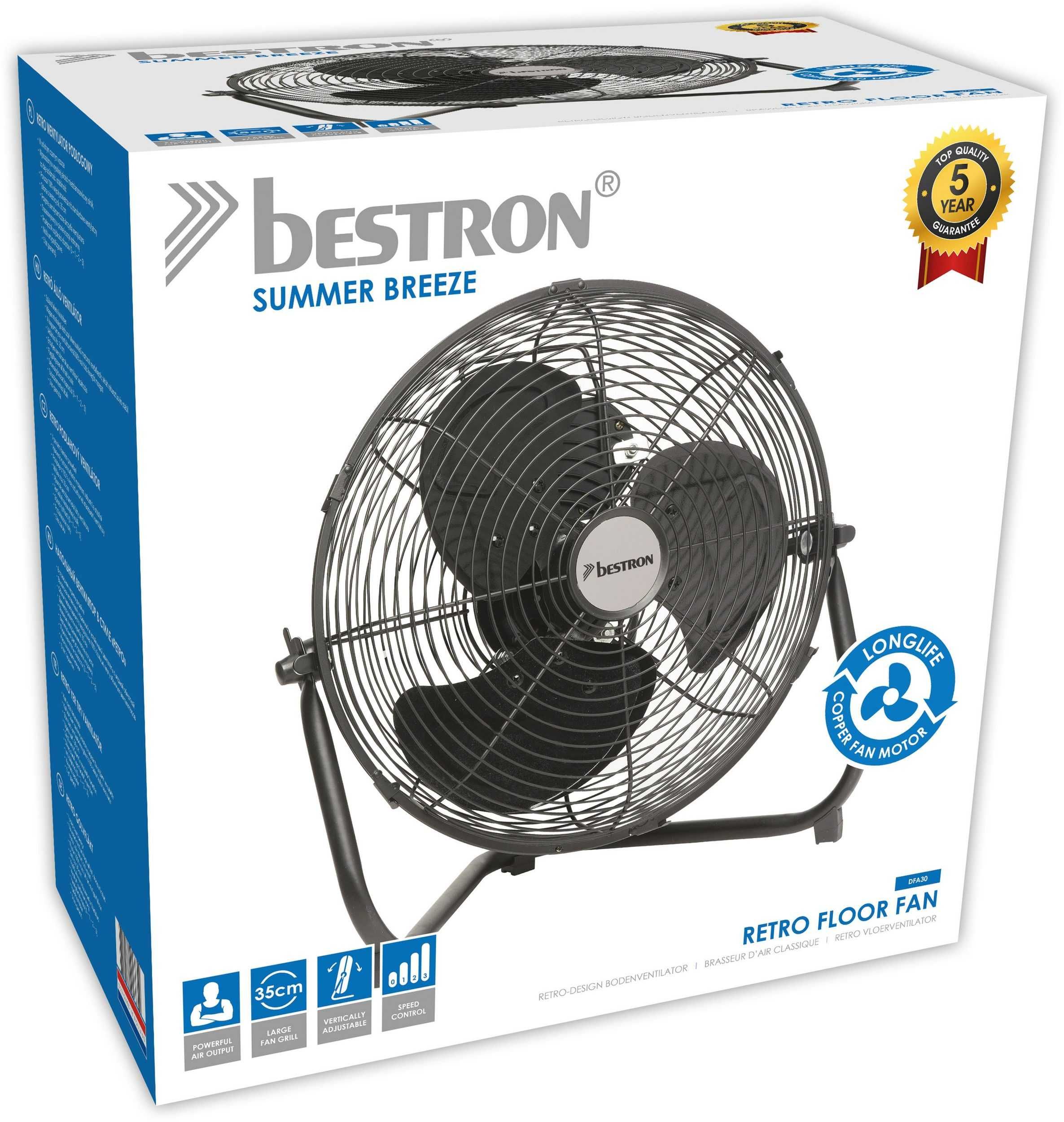 Ventilator de podea în stil retro bestron