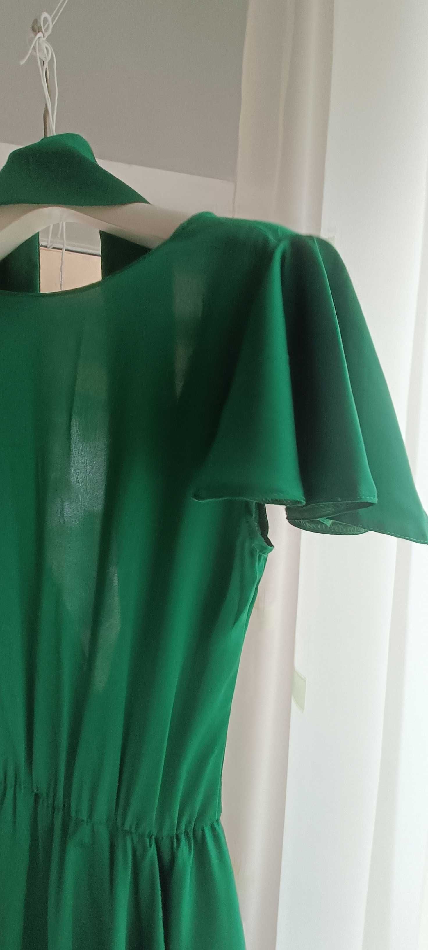 Rochie mătase  40%  S/M verde