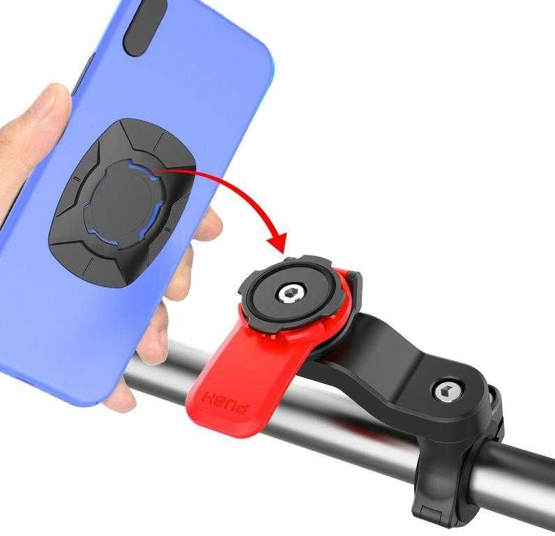 Suport telefon pentru biciclete trotineta scuter moto Negru/ Rosu