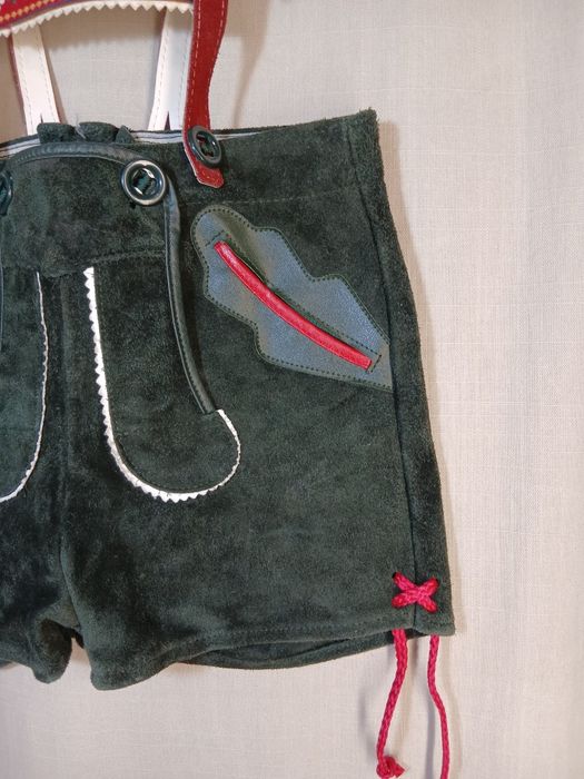Pantaloni bavarezi copii nr 116 piele Lederhose tirolezi