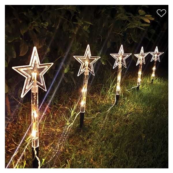 Коледни LED пръчици Mercado Trade, Звезди на батерии, 24см.