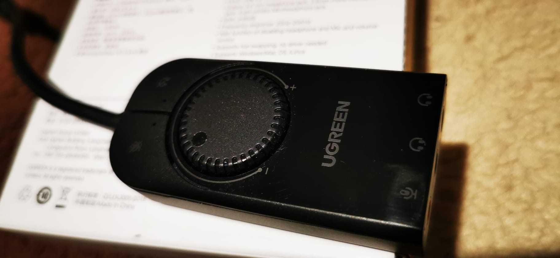 Placa de sunet externa Ugreen (40964) cu rotita volum, pe USB 2.0
