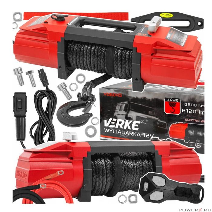 Troliu electric 12V, capacitate ridicare 6120 Kg, 4.8Kw, 450A, lungime