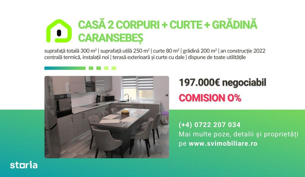 Comision 0 - Casa renovata cu 2 corpuri si gradina in Caransebes