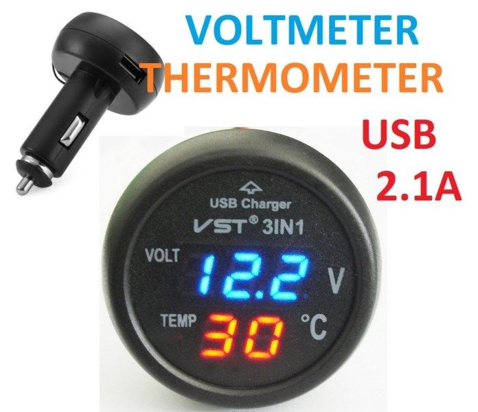 Волтмер, зарядно за кола, термометър VST-706