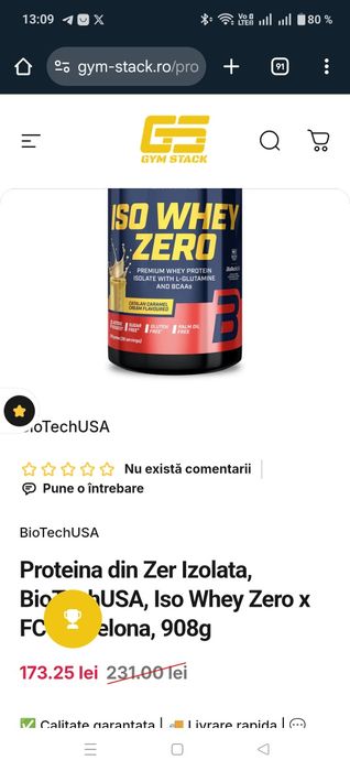 Proteina din Zer Izolata, BioTechUSA, Iso Whey Zero 908g
 
din
 
Zer
