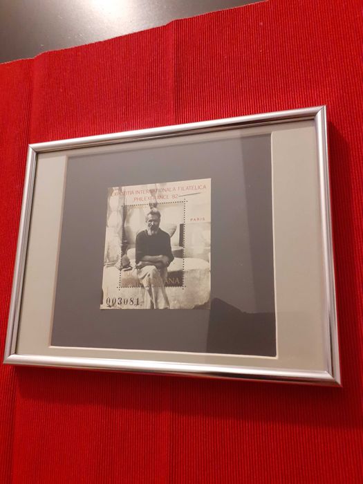 Tablou cu colița filatelică Constantin Brancusi - 1982